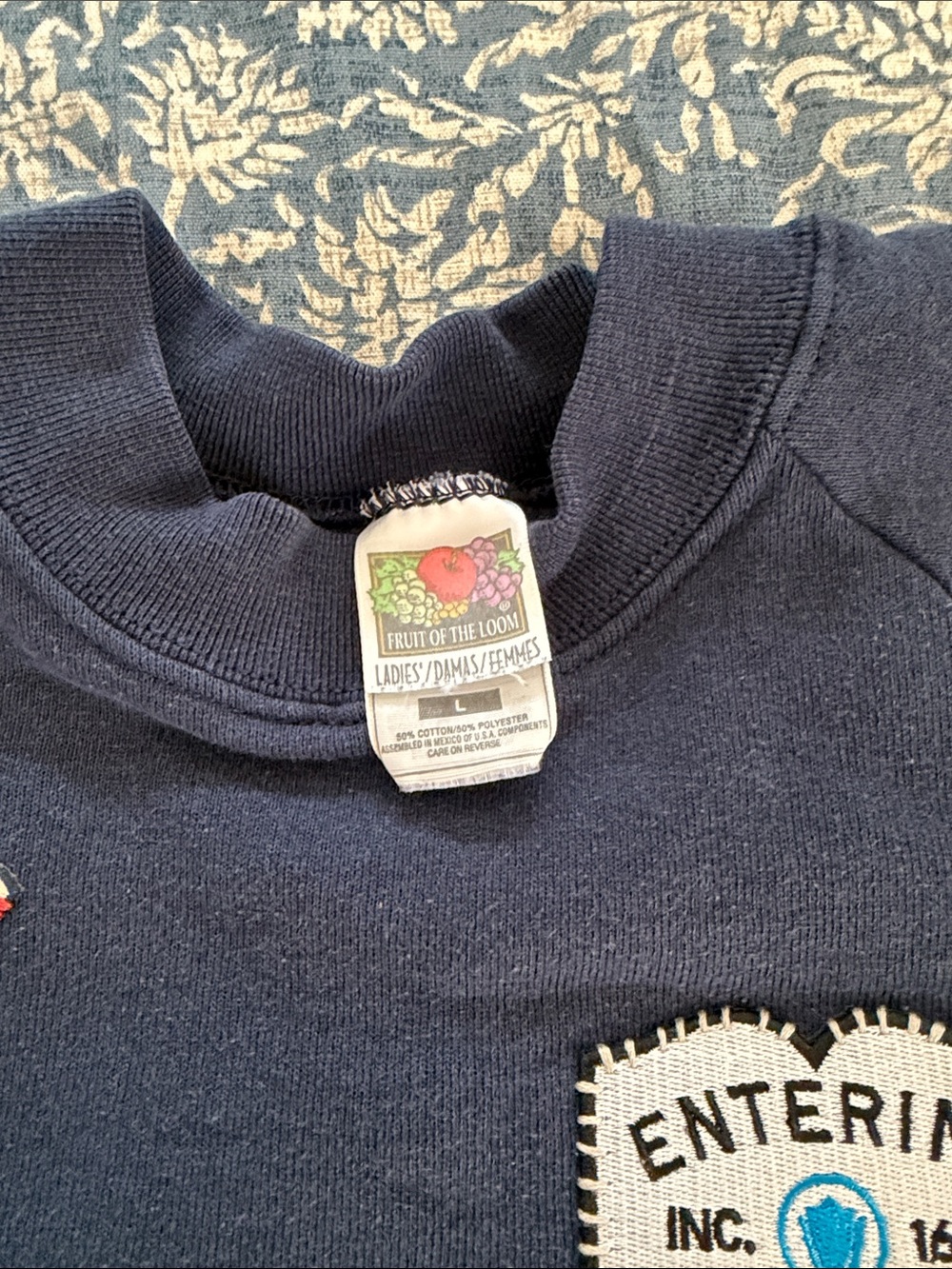 Nantucket Patch Navy vintage Sweatshirt with Nautical Embellishments - Picture 2 of 5